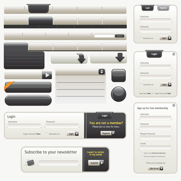 Vector Black Website Design Elements
