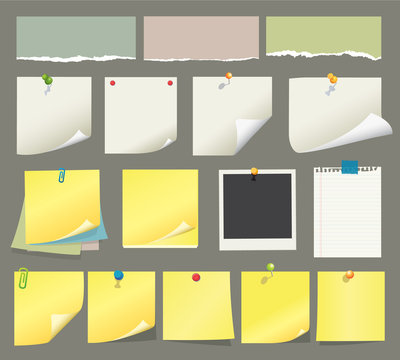 Vector paper and post-it collection