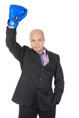Businessman with boxing gloves