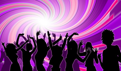Obraz na płótnie Canvas party flyer purple energy, wallpaper, flyer, party people