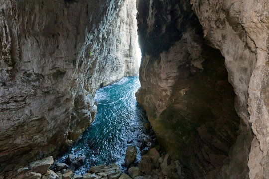 Ancient huge sea cave in the Italian city of Gaeta
