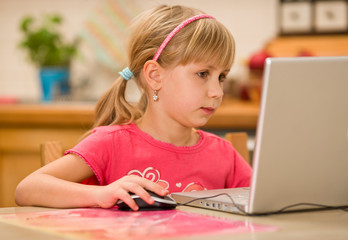 girl working on computer