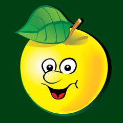 Lively apple. Vector art-illustration.
