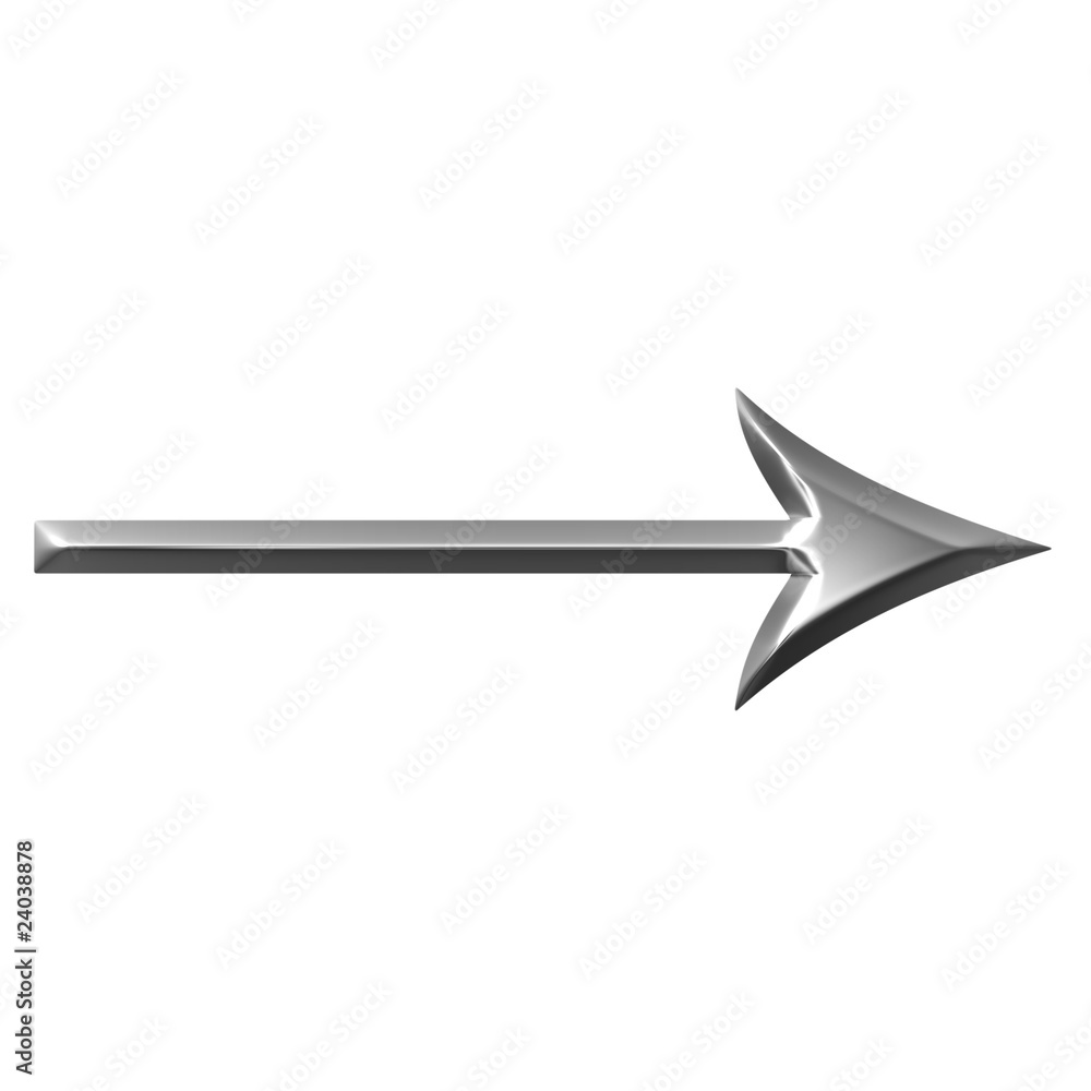 Wall mural 3d silver arrow