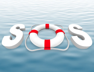 SOS - Life Preserver on Water Surface