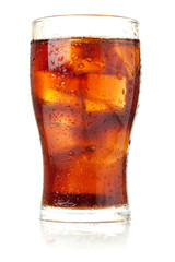 Glass of cola with ice