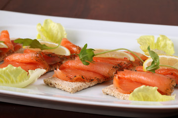 Smoked salmon snacks