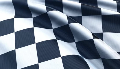 Glasbilder Motorsport Zielflagge