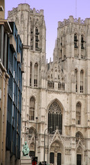 Sta Gudula cathedral  Brussels  Belgium  Europe