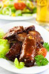 Pork ribs with sweet sauce