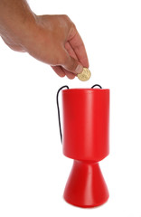 Obraz premium Man donating australian money to charity cutout