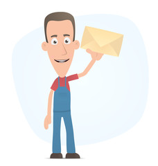 Mechanic standing with a letter
