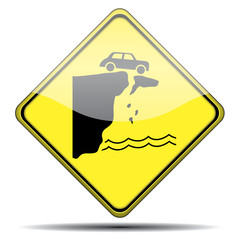 Señal peligro acantilado