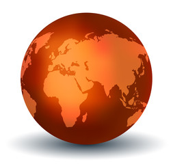Glossy Shiny Earth Globe