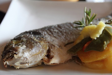 Mediterranean dorade oven baked with salt