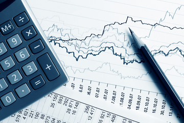 Business graphs and charts.