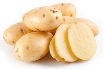 Yellow potatoes with segments