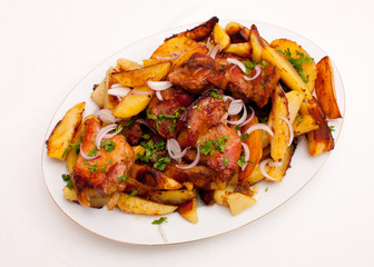 Fried meat