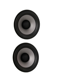 pair of home-speaker woofers, isolated on white