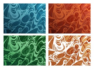 Creative pattern. Four color variations