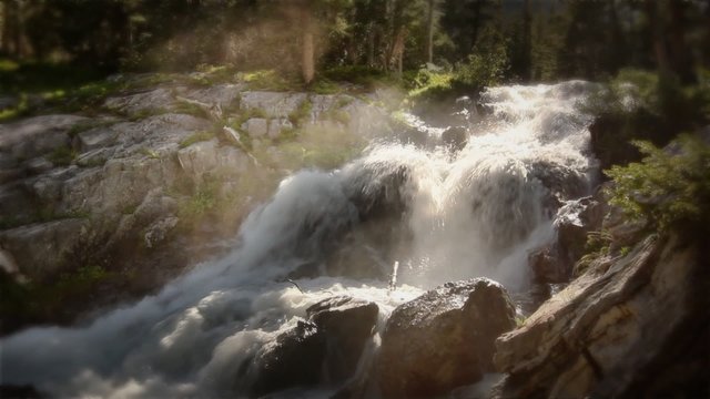 Colorado Mountains Alpine River Summer Waterfall HDR LOOP