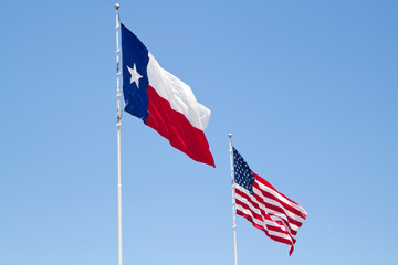 US and Texas flags