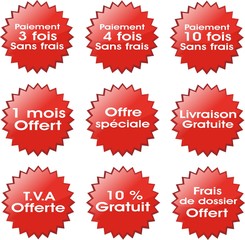 set boutons offre spéciales