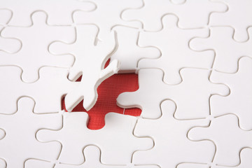 Fototapeta premium puzzle background with one piece missing
