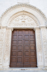 Wooden Portal of Bitetto Cathedral. Apulia.