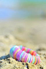 shell bracelet on beach