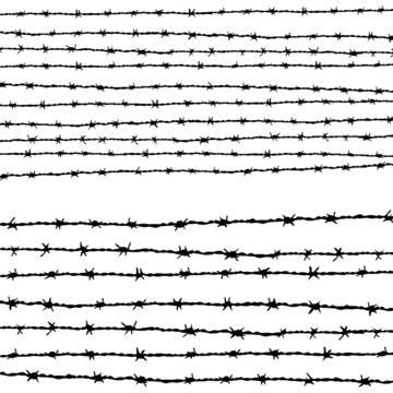 Barbed wire horizontally
