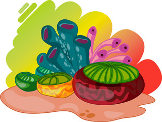 Colourful oceanic plants