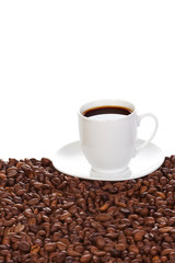 cup of coffee on white