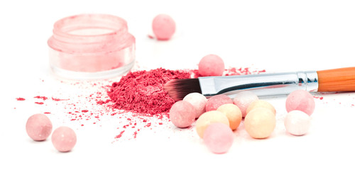 make-up eyeshadows and cosmetic brush