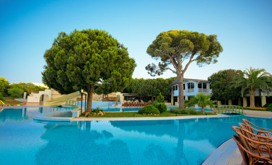 The hotel with a swimming pool