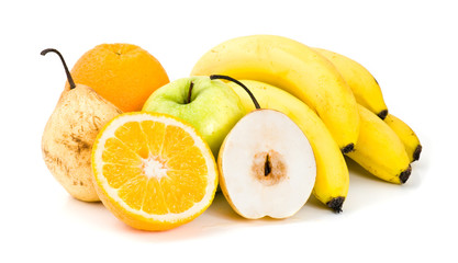 lot of fresh fruits isolated