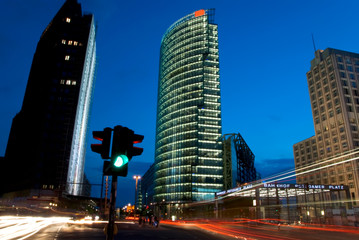 berlin potsdamer platz blue night