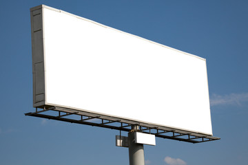 Fototapeta premium Blank billboard on blue sky