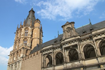 Fototapeta na wymiar Köln Rathaus mit Renaissancelaube
