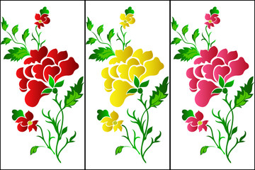 Flower pattern vertical, rose, tattoo