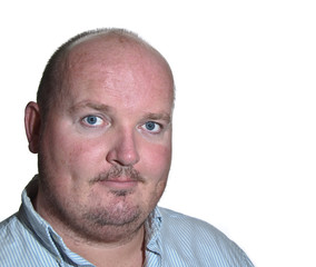 Obraz premium close up of a male on white back drop