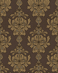 brown with gold damask background