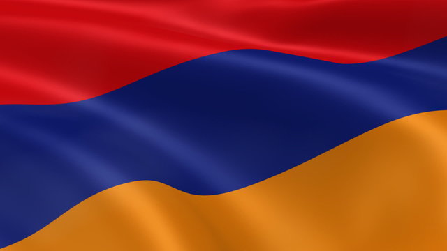 Armenian flag in the wind