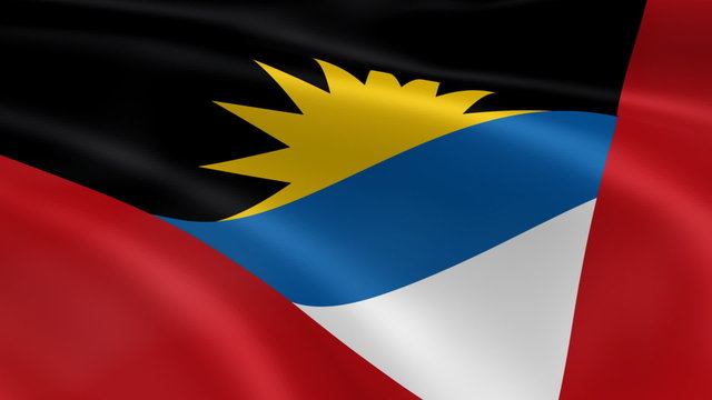 Antiguan and Barbudan flag in the wind