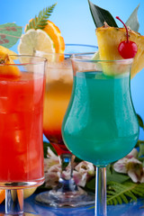 Most popular cocktails series - Mai Tai, Blue Hawaiian and Hurri