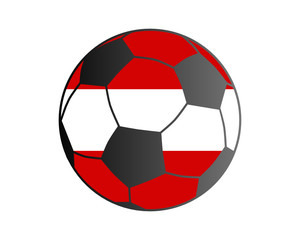 Obraz premium Fahne von Österreich und Fußball
