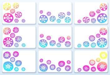 set of colorful business cards