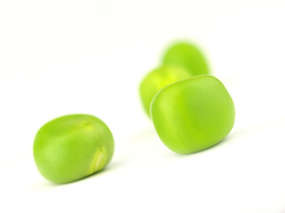 Fresh peas on white background