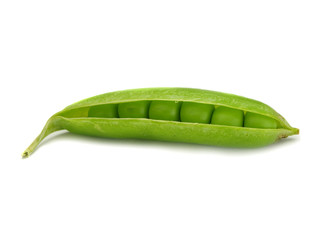 Fresh peas on white background