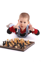 boy playing chess